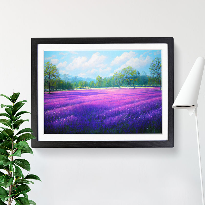 Stimulating Bluebell Field - Framed Print, Black, 46cm H x 64cm W x 2cm D