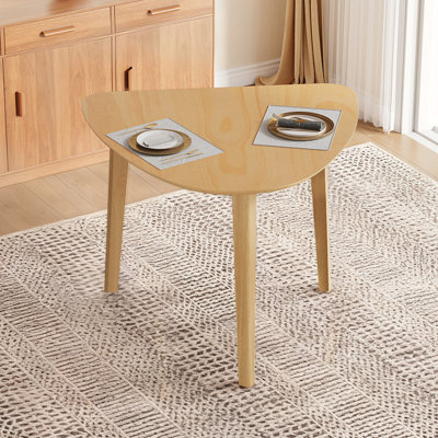 Dining Table, Triangular, Wood Veneer Top, Space-Saving Design, Modern Farmhouse, Apartments and Kitchens