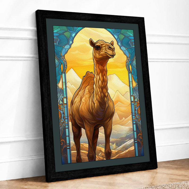 Camel In The Archway Art Deco - Print, A2 - 59.4 x 42.0 cm, Black