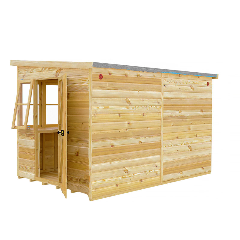 Sun 10 ft. W x 6 ft. D Shiplap Pent Wooden Shed, Yes