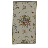 Wool Floral Area Rug in Taupe/Green/Pink