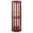 6 Shelf Lighted Corner Curio Cabinet With Adjustable Tempered Glass Shelves And Mirror Back, Cherry(E26 Light Bulb Not Included)-1690715871