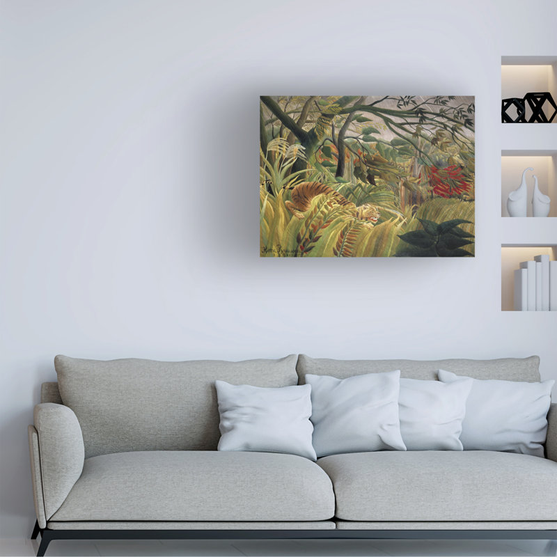 "La jungle V de Rousseau" par Henri Rousseau sur toile, H 18 po x l 24 po