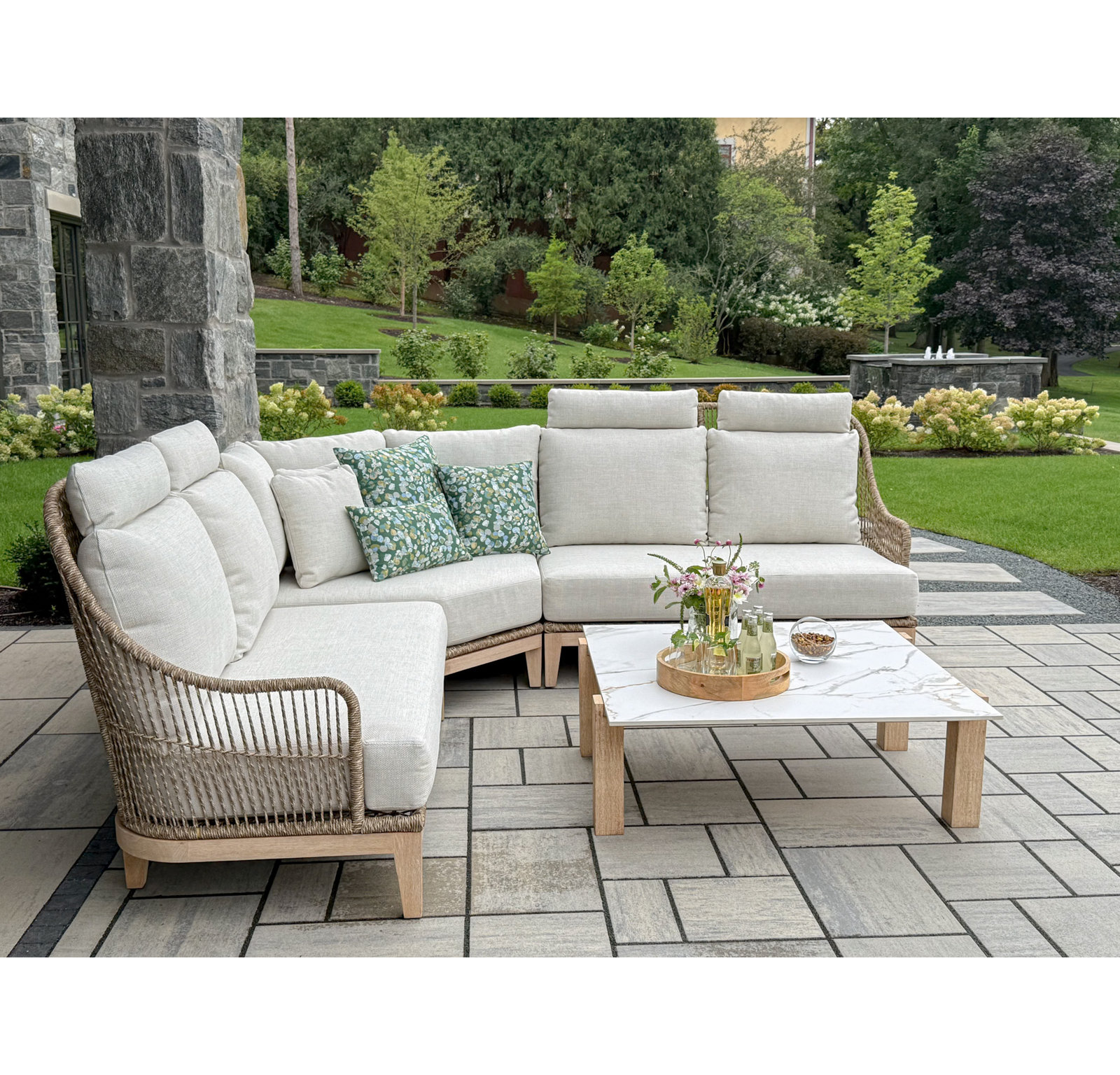 Posey 100" Eucalyptus Patio Sectional