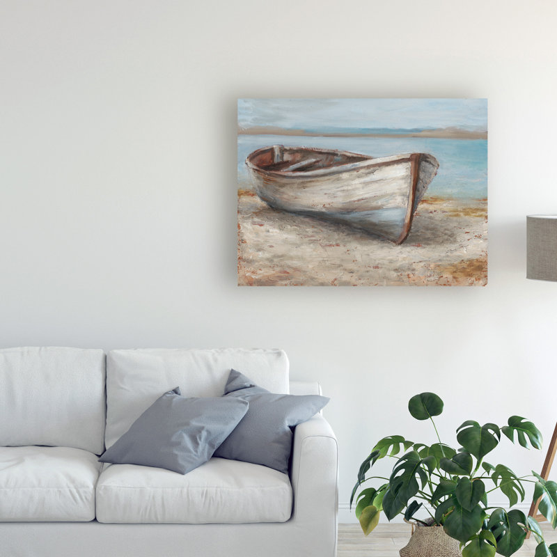 Reproduction d’art sur toile tendue, "whitewashed Boat I" par Ethan Harper, H 24 po x l 32 po x P 2 po