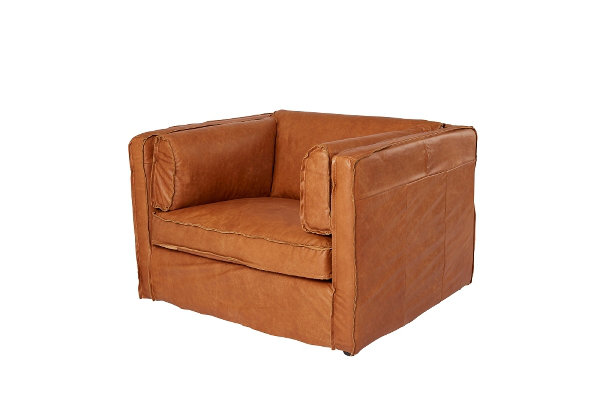 Cartagena Leather Club Chair, Tan