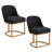 Borgos Linen Upholstered Barrelback Metal Base Dining Chair-2109288374-2100312529