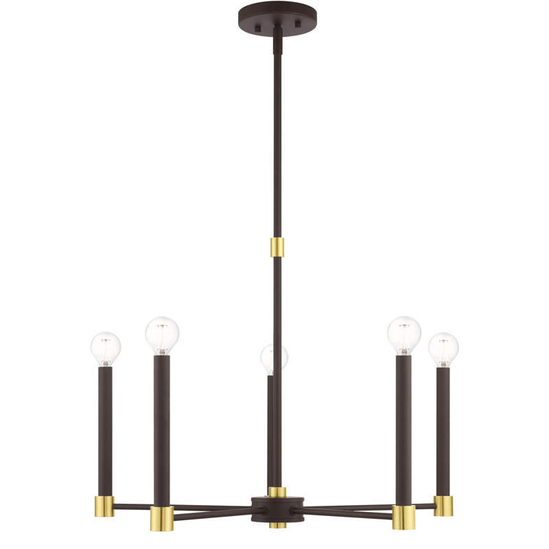 Orean 5 - Light Dimmable Classic / Traditional Chandelier, Bronze