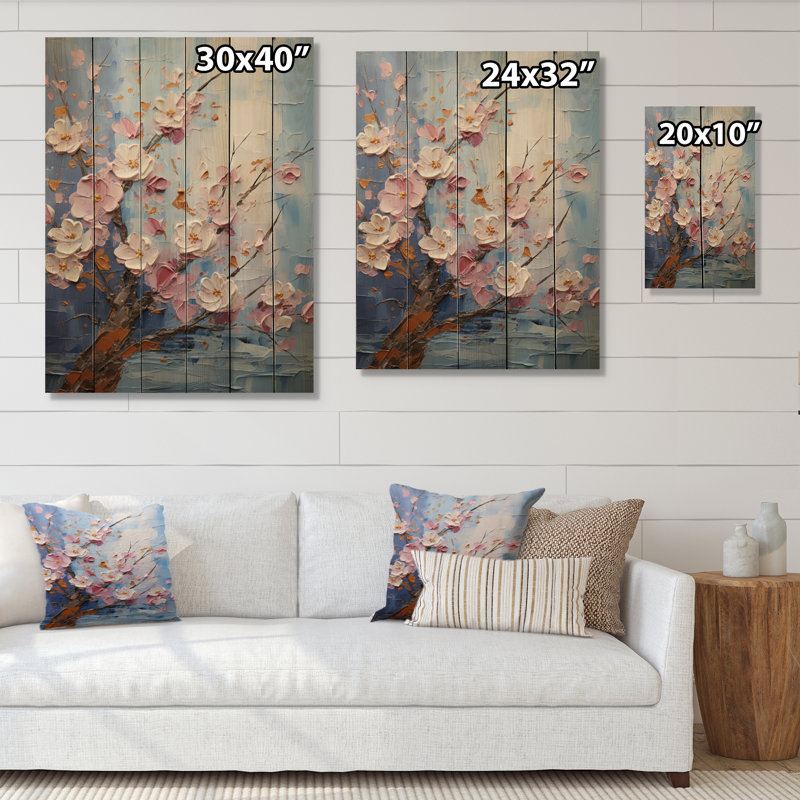 Asian Art Sakura Serenity I sur impression sur bois, H 40 po x l 30 po x P 0,78 po
