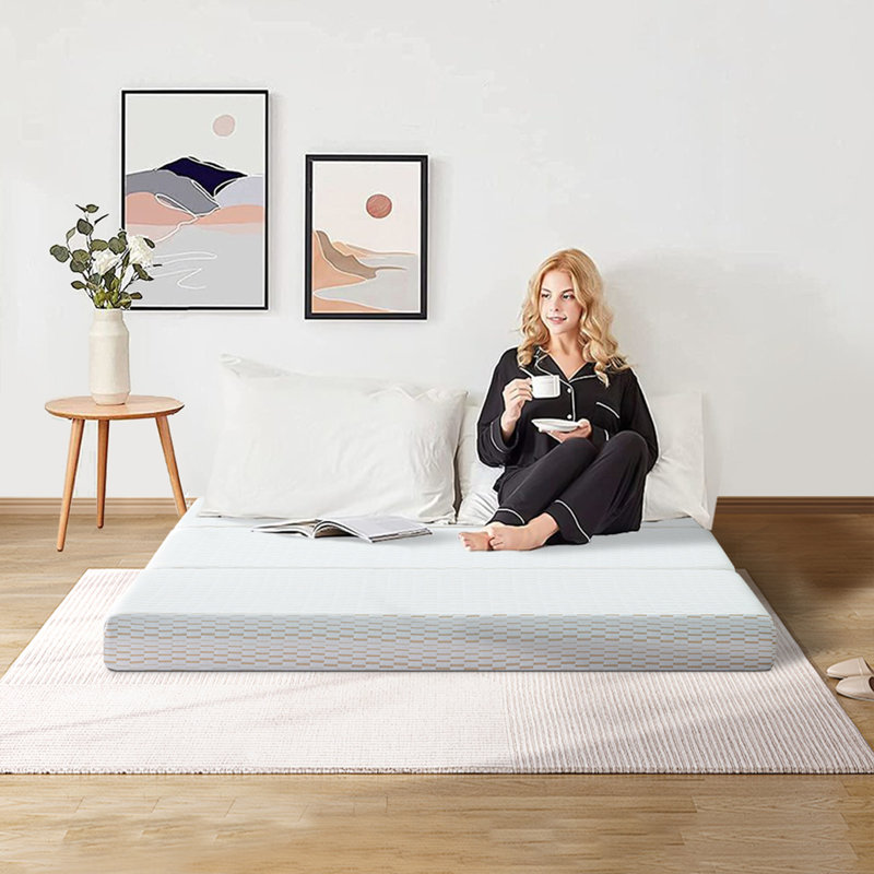 Halloween Sale!Tri-Fold 6'' Memory Foam Mattress, Portable Folding Murphy Bed Mattress With Washable Cover, King