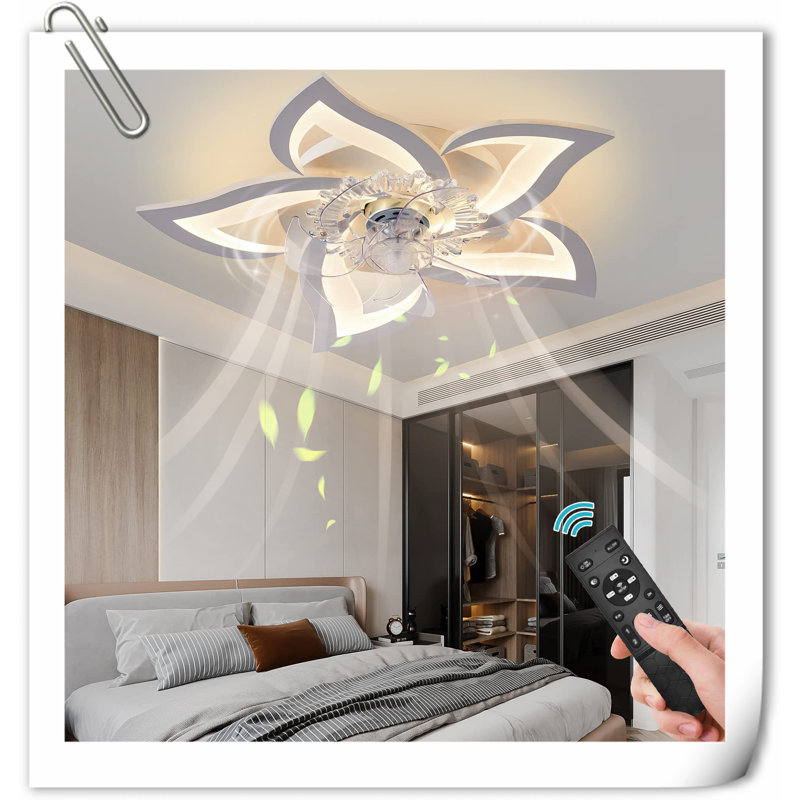 Myhrren Ceiling Fan with LED Lights, Beige