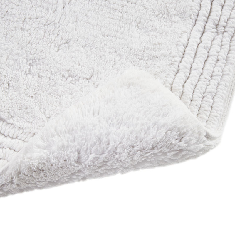 Tapis 100% coton touffeté 3000 g / m² réversible 21 x 34 po, Blanc