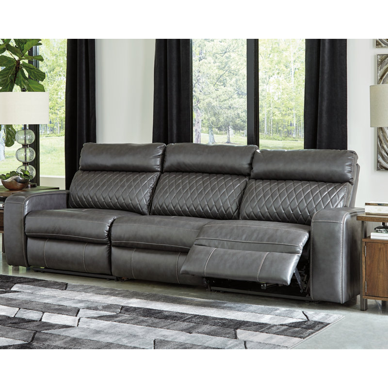 Vasilijus 113'' Faux Leather Power Reclining Sofa