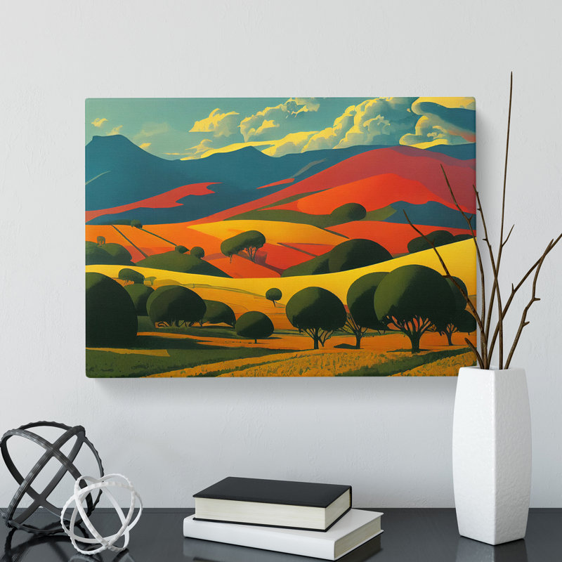 Spring Landscape Meadow - Wrapped Canvas, 40cm H x 60cm W x 3cm D