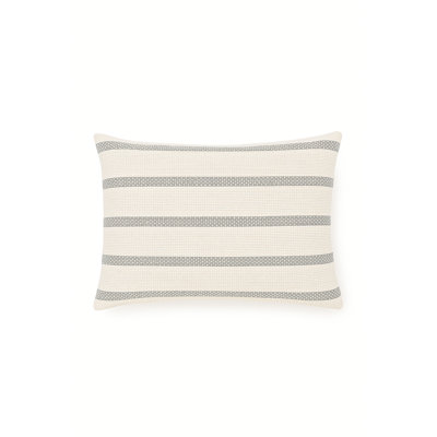 Classic Grey Regatta Stripe Indoor Outdoor Pillow 14x20