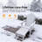  Folding Adirondack Chair with Retractable Ottoman, 3-Postion Adjustable Outdoor Chair, Easy Assembly & Ergonomic Back Support for Patio-1037827935