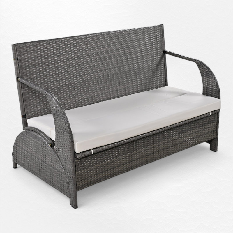 Causeuse d'extérieur en osier 49 po, Beige