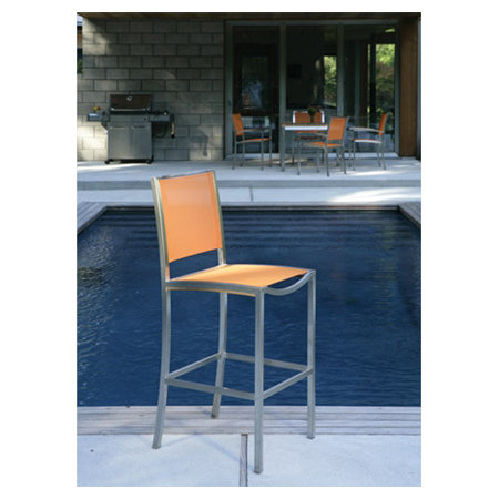 Tiburon Outdoor Bar Stool, Orange, Yes