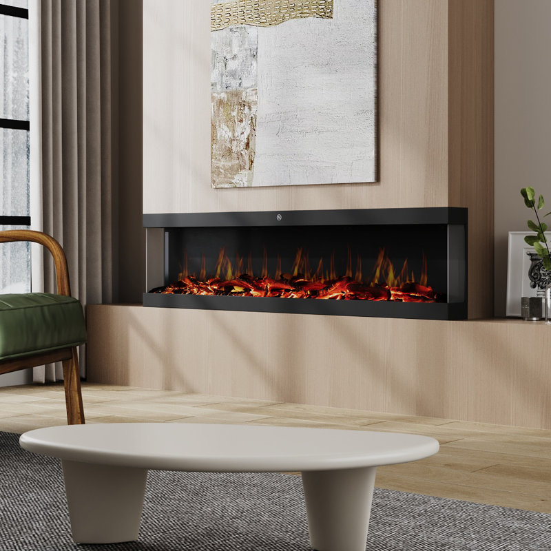 Symple Stuff 142cm W Black Electric Fireplace