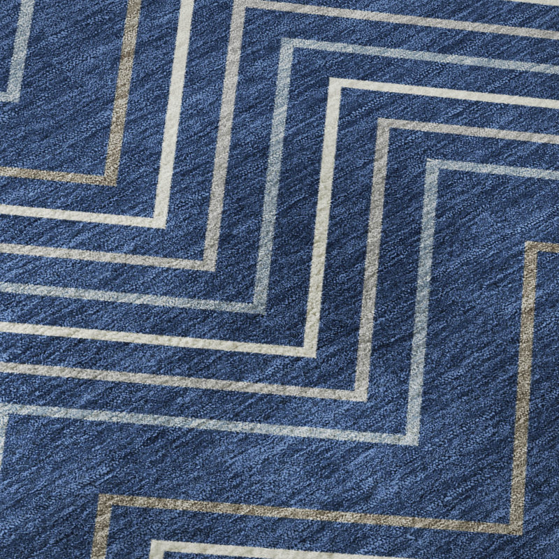 Tapis de qualité supérieure lavable à la machine Mayfield AMF2391, Marine, 3 pi x 5 pi