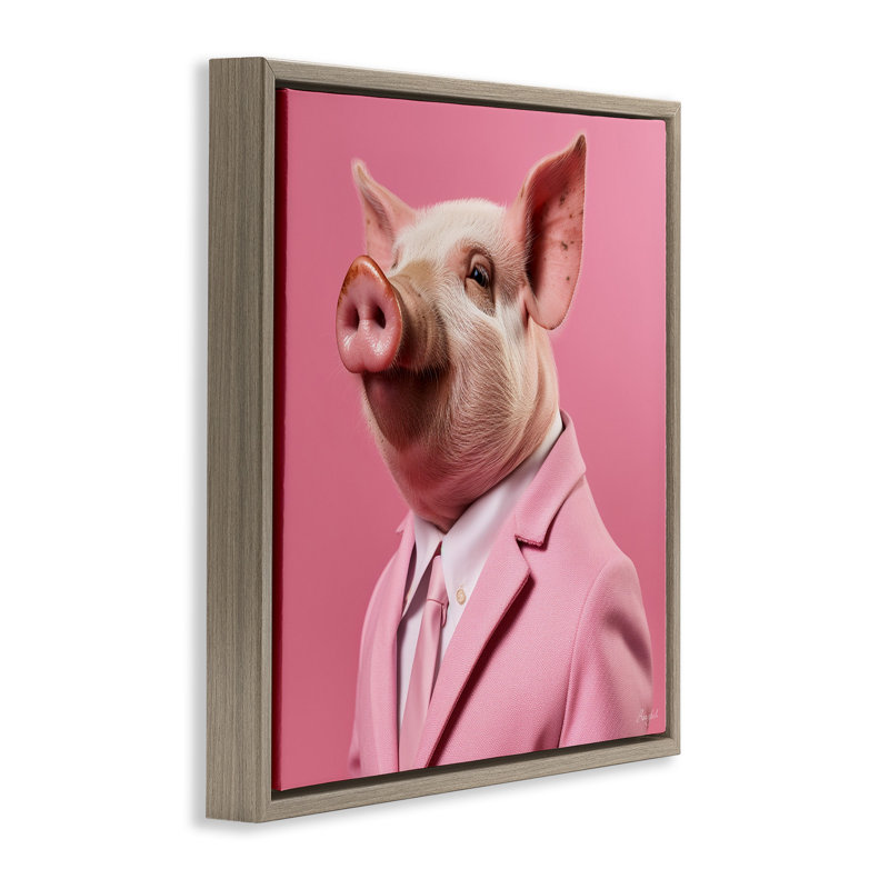 Mode cochon rose, Cadre flottant orme Montalcino, H 25 po x l 25 po