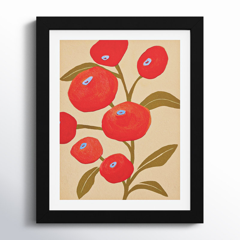 «Persimmon Plant» par Emma Daisy, impression sur bois encadrée, Noir, H 13 po x l 11 po x P 1 po