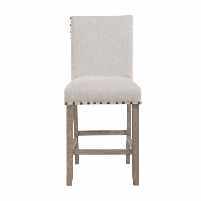 MARIAN BAR STOOL  (KIT OF 2), Beige Seat/Gray Frame