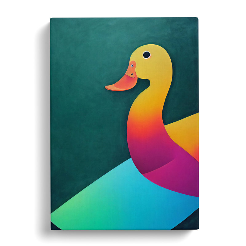 Tahoka Duck In Abstract - Wrapped Canvas, 60cm H x 40cm W x 3cm D
