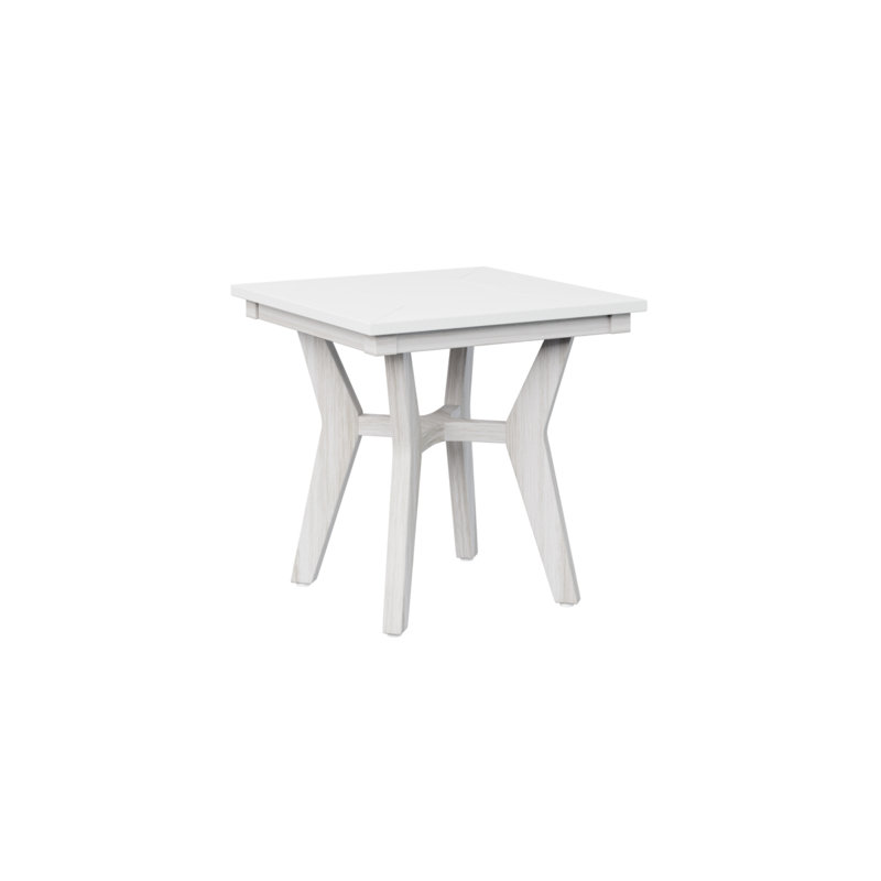 Mayhew Outdoor Square Side Table, White, Seashell