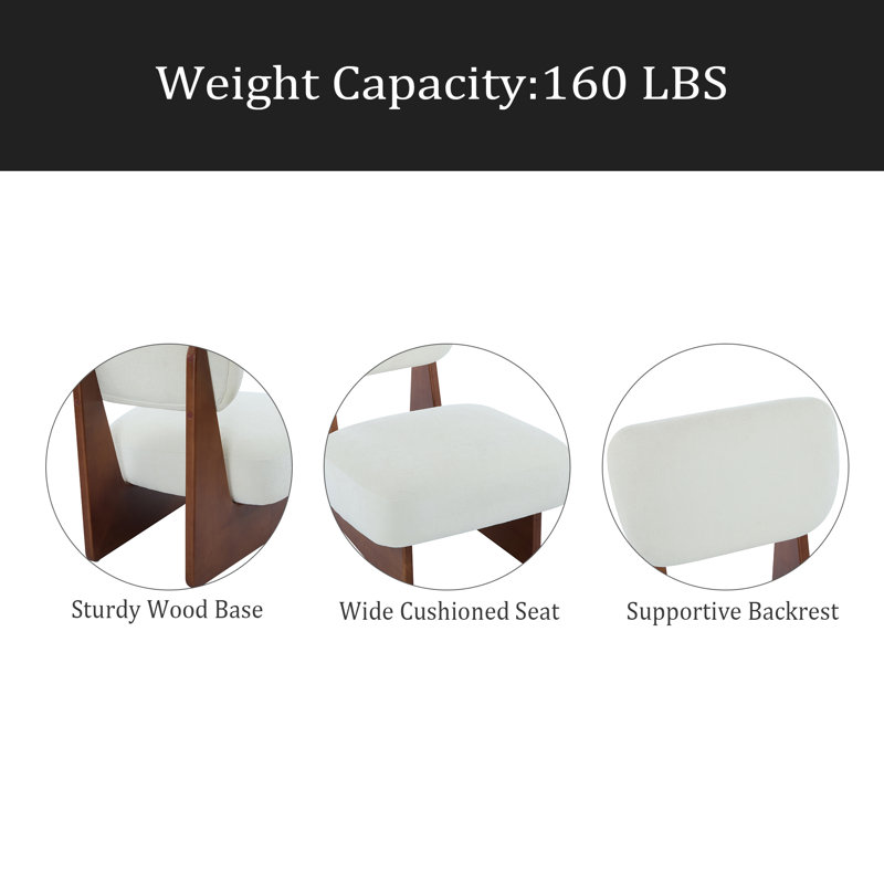 [Ensemble de 2] Méridienne beige moderne avec revêtement en polyester, base en bois robuste avec finition noyer, siège d'appoint minimaliste et élégant pour le salon, la chambre à coucher ou le bureau