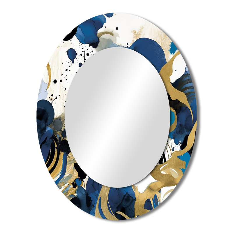 Longino - Miroir abstrait en métal, 43 po x 33 po