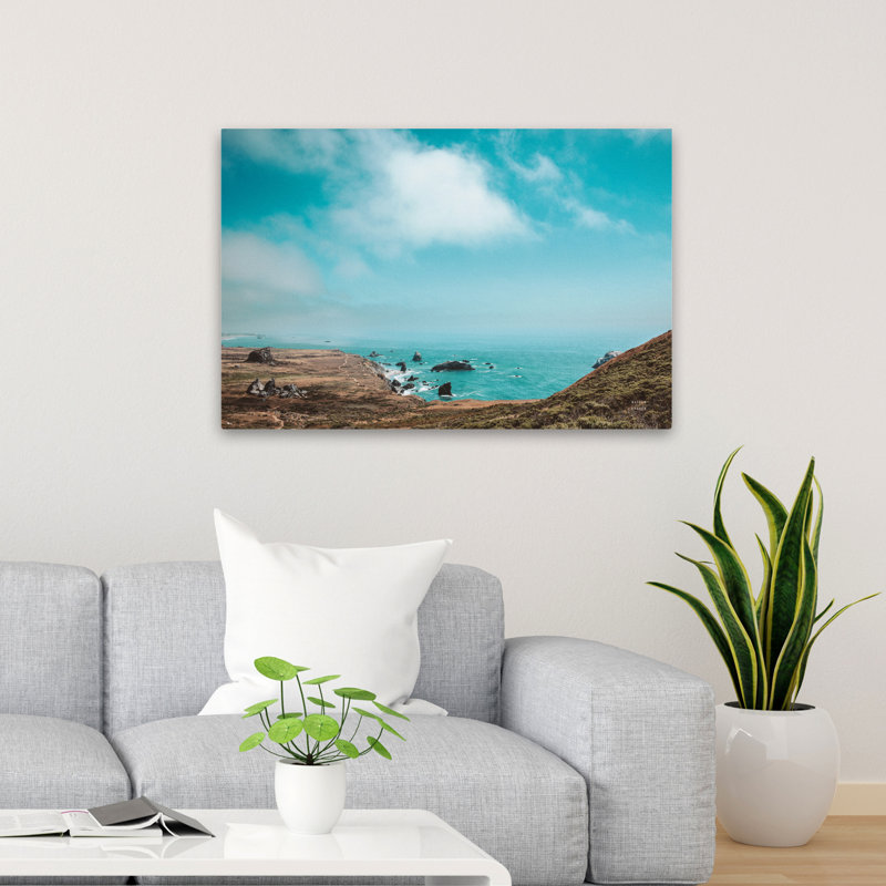 When Sea Becomes Sky Coastal Blue Brown Coast, H 36 po x l 24 po