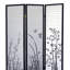 70" Tall 3-Panel Screen / Room Divider, Floral Design With Black Finish-284261155