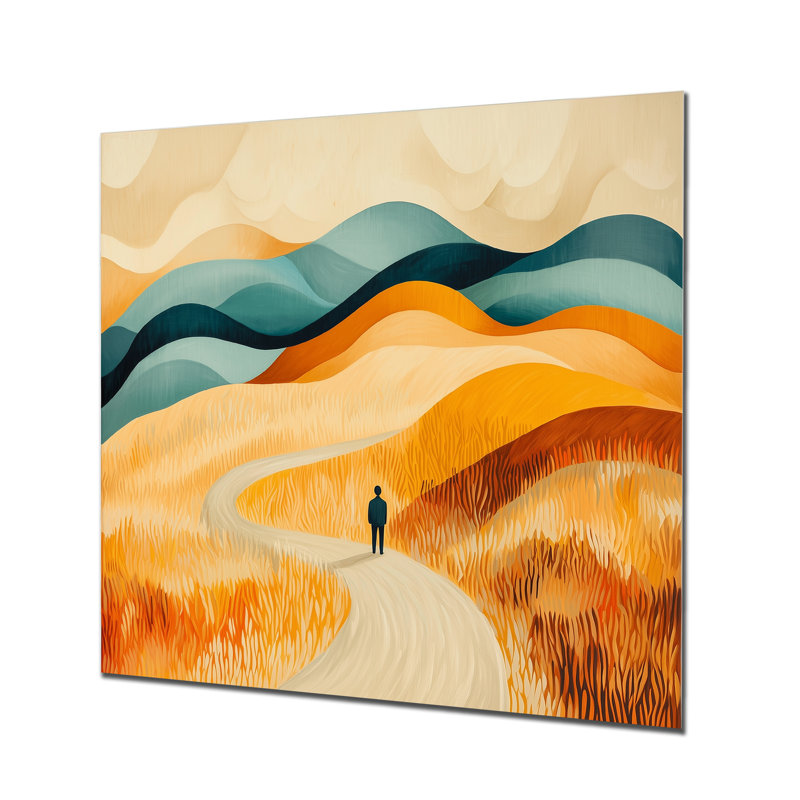 «Alone In The Prairies In Autumn II», impression sur métal de paysages, prairies, H 29 po x l 29 po