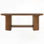 Table basse rustique brune avec tablette de rangement