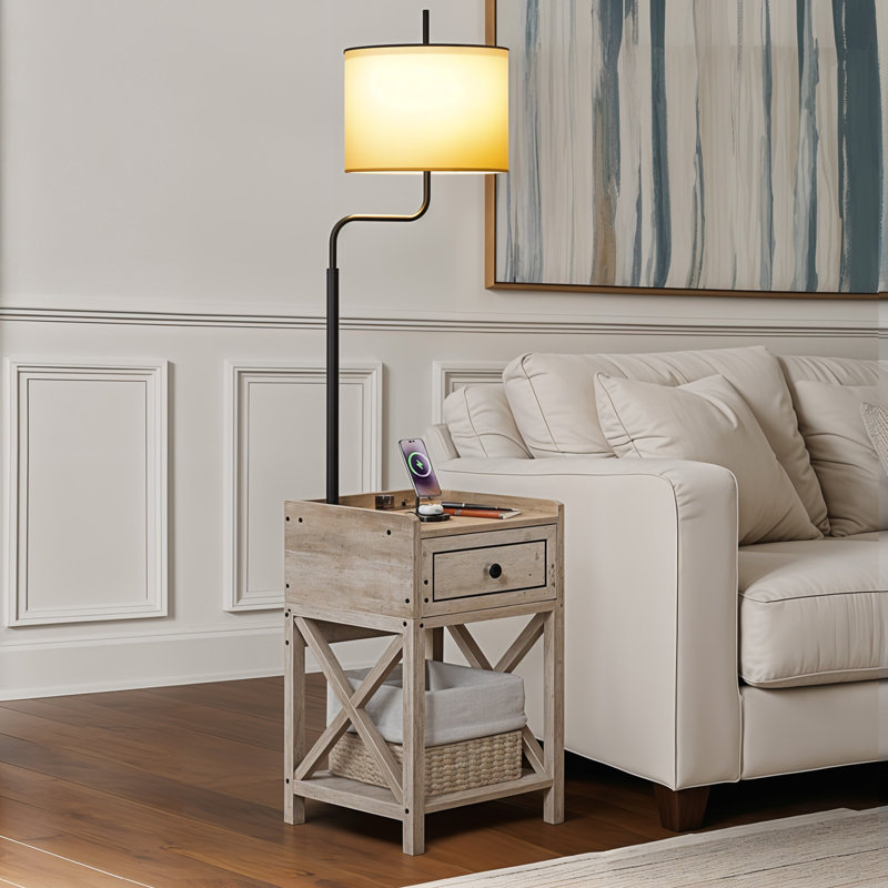 Marutani 63.78'' Tray Table Floor Lamp with USB