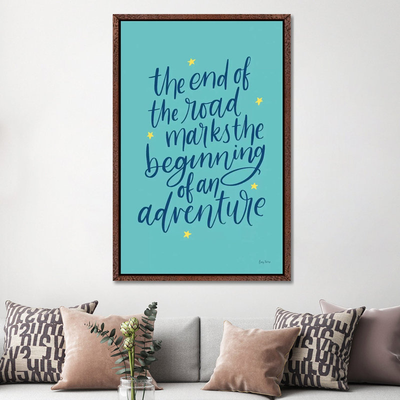 Graduation III Aqua by Becky Thorns - Print on Canvas, Classic Brown Wood Framed, 152.4cm H x 101.6cm W x 3.81cm D