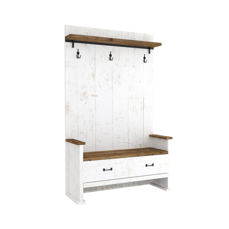 Haddox 41" W 2-Drawer Hall Bench