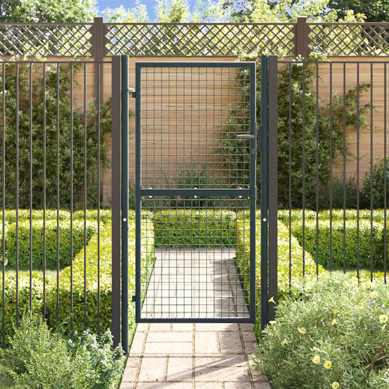 Portail grillagé vidaXL acier galvanisé 100 x 175 cm gris, 39,4 po x 68,9 po