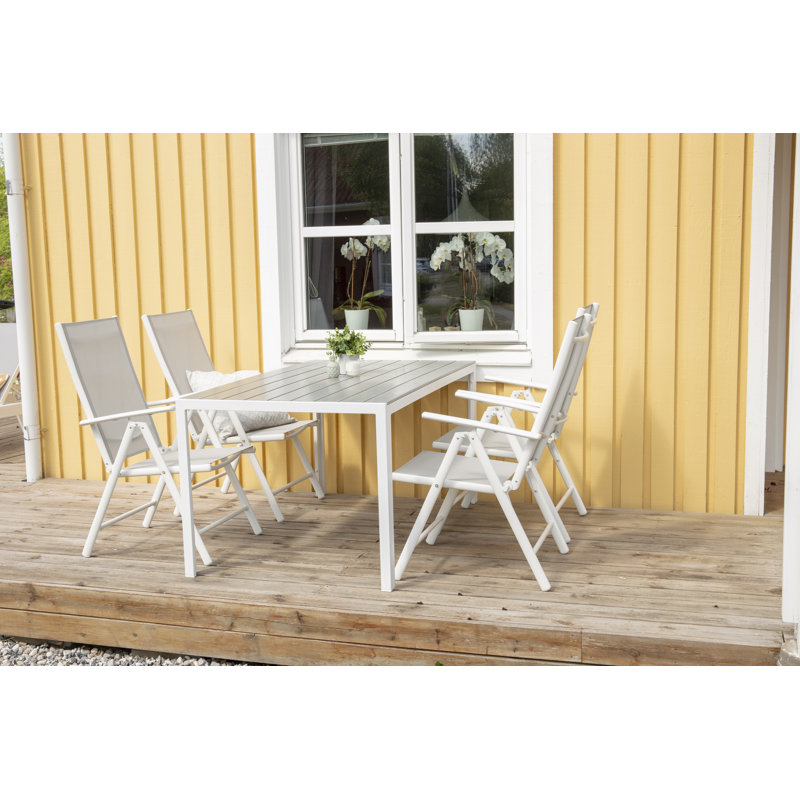 Hiran Stacking Patio Dining Armchair with Cushion, White