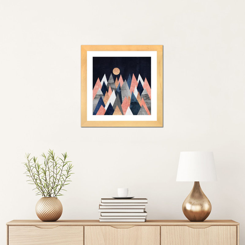 « Gold Moon » par Elisabeth Fredriksson-impression d’art graphique, Blanc, H 16 po x l 16 po x P 1 po