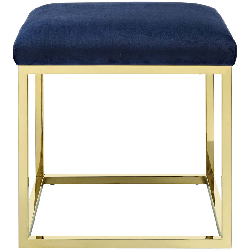 Modway Anticipate Ottoman, Polyester Blend/Velvet Gold/Navy
