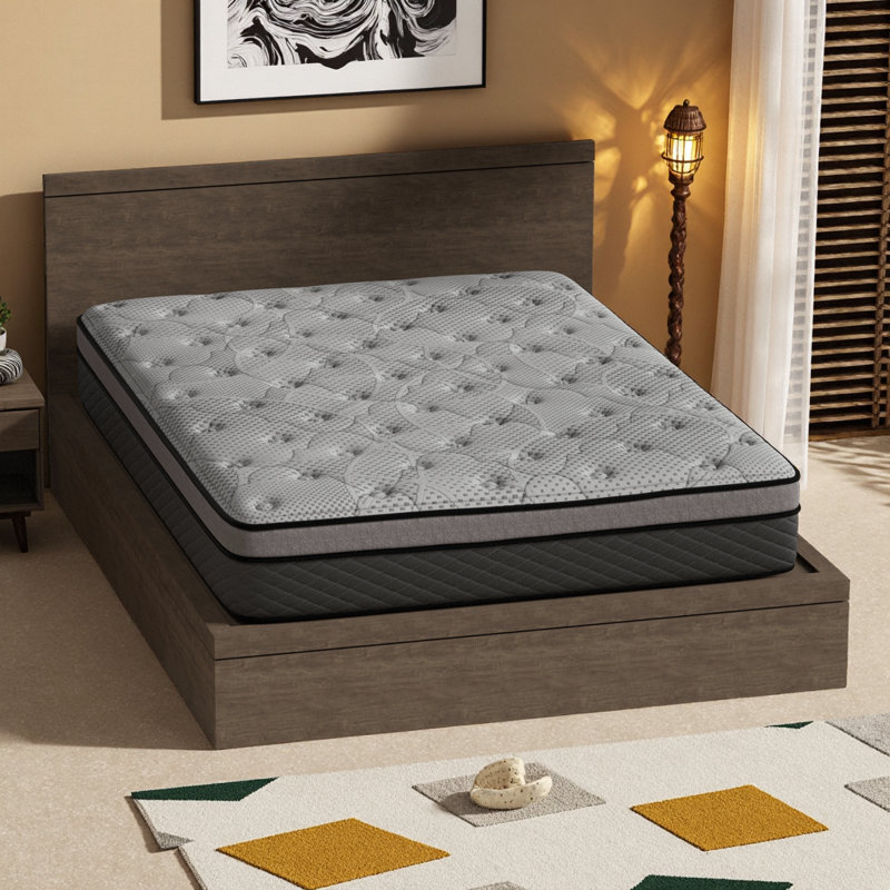 12 Inch King Hybrid Cooling Mattress - Medium Firm Support with Gel Memory Foam & Pocket Coils for Motion Isolation, King