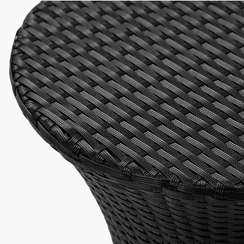 Rattan Table with No Glass Top, Black