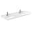 60 In. W X 22 In. D Double Countertop In White Cultured Marble With Undermount Square Sinks, Backsplash, And Sidesplash-54522679
