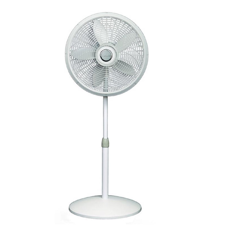 White Adjustable Height Oscillating Floor Fan with Three Speeds