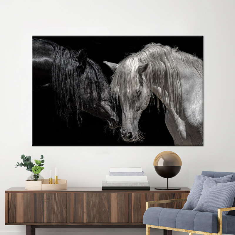 Horse Canvas Print - Modern Artwork for Farmhouse Wall Decor, Framed Wrapped Canvas, Does Not Apply, 40 cm H x 60 cm W