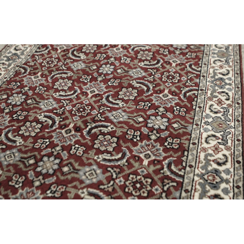 Hand-Knotted High-Quality Red Runner
