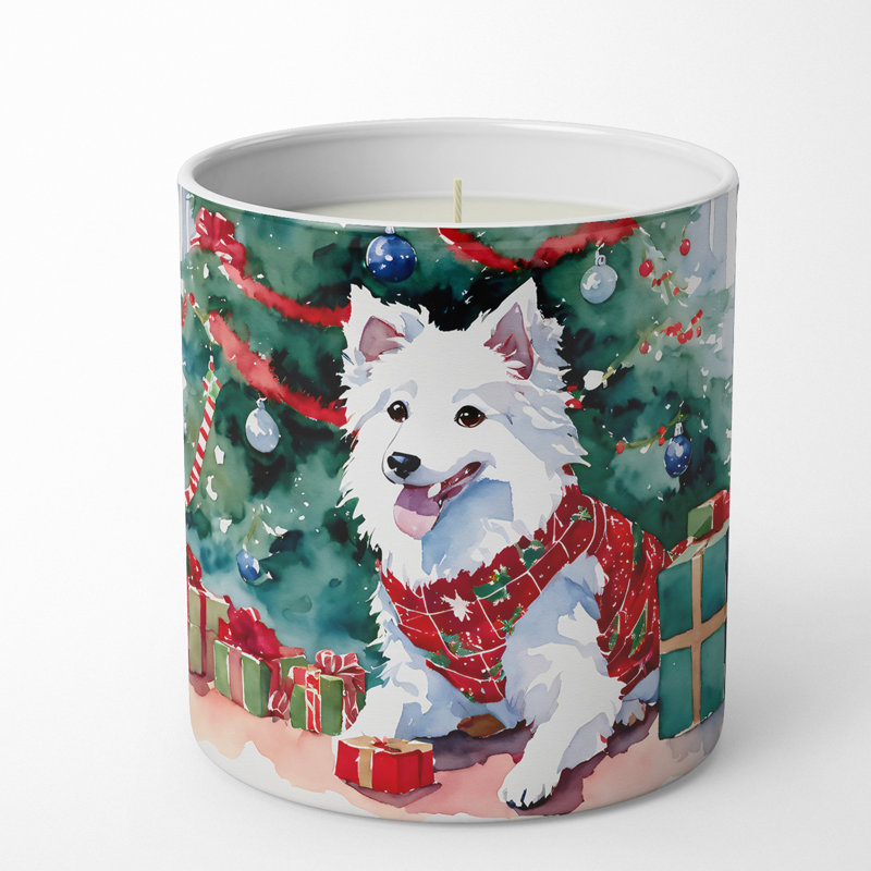 Bougie de Noël parfumée avec support en céramique