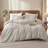 XINMIANFANG Striped Duvet Cover Set 100% Washed Cotton Comforter Cover for All Seasons Linen Feel Bedding Set-117357616-117357617